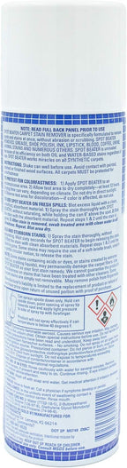 Spot Beater Instant Carpet Spot Remover for Fresh, Old & Stubborn Stains Such as Oil, Grease, Ink, Lipstick, Coffee, Pet Stains & More, 16 Oz, Pack of 6