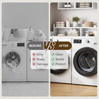 Garvee 54" Washer Dryer Countertop with 2-Tier Shelf, Wooden Laundry Countertop with Non-Slip Pad and Guard Rails, Washer and Dryer Topper for Laundry Room Organization