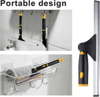 ITTAHO Swivel Shower Squeegee for Glass Doors, All-Purpose Anti-Slip Window Squeegee with 2 Blades, Window Cleaner Tool Bathroom Squeegee for Shower Doors, Tile Shower Walls，Mirrors,Car Windshields