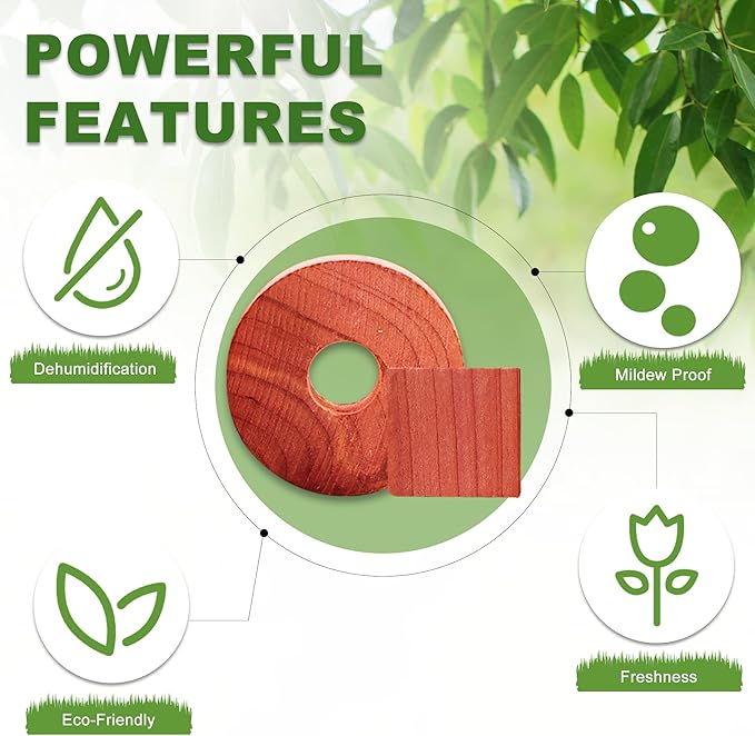 (172pcs) Cedar Block for Closet Drawers, Aromatic CedarRings, Natural Fresh Scent CederWood, CedarClosets Clothes Storage Wardrobes and Drawers Cedar Freshener