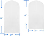 Simple Houseware 40/50-Inch Clear Garment Bags with Zipper for Suits, Dresses, Costumes, Uniforms - 7 Pack