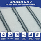 Flat Mop Head Replacements, Microfiber Mopping Pads Refills, 6-Pack Spin Mop Pads + 1 Plastic Pad &1 Scrape for Floor, Wall & Ceiling Cleaning - Fits EasyWring & RinseClean Systems