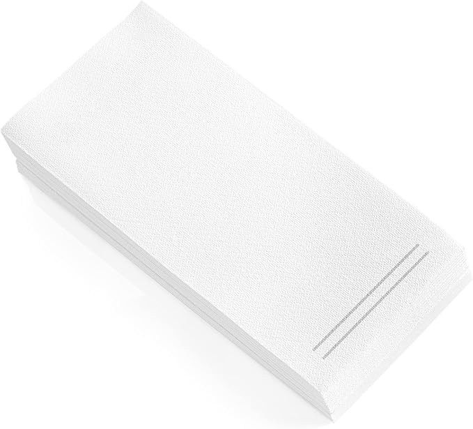 100 Pack Linen Feel Guest Paper Hand Towels | Disposable Super Absorbent Airlaid Paper Towels For Bathroom, Party, Weddings, Or Events | 12 x 17 Inches 1/6 Folded Decorative Design