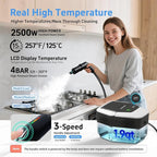 Steam Cleaner for Home(True High Temperature257℉),3-Levels Adjustable Handle Steamer for Cleaning,1.9 Quart Steam Cleaner for Car,2500W Handheld Steam Cleaner,Clean Grease,Dirt,Tile Furniture