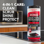 Weiman Glass Cooktop and Microwave Wipes - 2 Pack - Cleaner for Daily Use Professional Home Kitchen Cooktop Cleaner and Polish Use on Induction Ceramic Gas Portable Electric - 60 Wipes Total