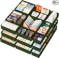 DIMJ Drawer Organizer Clothes - 18 Pack Closet Drawer Organizer Bins for Baby Clothes Storage, Fabric Dresser Organizer for Nursery Bedroom, Foldable Small Drawer Dividers for Underwear Socks