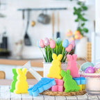 Tioncy 12 Pack Kitchen Sponges Bulk Dual Sided Scrubber Sponges Dishwashing Kitchen Cleaning Accessories for Household Supplies(Cute Easter Bunny,Pink, Green,Blue, Yellow)