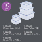 LocknLock Storage Food Storage Container Set, 10-Piece, Clear