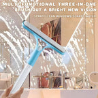 Pro 3 in 1 Window Cleaning Scrapers, 3 in 1 Spray Squeegee, Window Squeegee, Suitable for Cleaning Bathroom Glass, Mirrors, Car Windows (Blue)