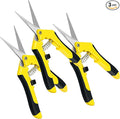 iPower 6.5 Inch Gardening Scissors Hand Pruner Pruning Shear for Gardening and Trimming, Heavy-Duty, Ultra Sharp Stainless Steel, Yellow, 3-Pack