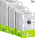 15 Pack Vacuum Compression Bags for Travel, Carry-on Size Seal Packing Cubes for Luggage,Vacuum Storage Bags, Space Saver for Clothes 80% for Travel & Home(No pump)