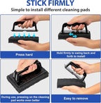 Skylarlife Scouring Pad Brush Cleaning Scrub with Handle Abrasive Pad for Grout Tile Shower and Sink Cleaning, Scrubbing Floor and Tile Boat Polishing Refinishing Bathroom Kitchen Heavy Duty (1-Pack)