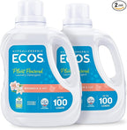 ECOS Laundry Detergent Liquid, 200 Loads - Dermatologist Tested Laundry Soap - Hypoallergenic, EPA Safer Choice Certified, Plant-Powered - Magnolia Lily, 100 Fl Oz (Pack of 2)