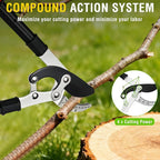 Yesker 27-35" Extendable Loppers for Tree Trimming Heavy Duty Tree Trimmer Bypass Loppers with Compound Action Sharp Anvil Blade up to 2 Inch Cut Capacity Branch Cutter Chops Thick Branches Ease