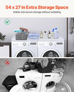 VEVOR Washer Dryer Countertop, 54" x 27" Wooden Washer and Dryer Countertop, Water-Resistant Laundry Machine Topper Cover with Anti-Slip Pads, for Laundry Room Organization and Storage, White