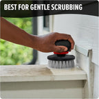 Dirt Devil Handheld Pommel Scrubbing Brush, 3.5", Includes Medium Bristle Head, Comfortable Ergonomic Grip, Interchangeable Brushes, Ideal for General Purpose Cleaning