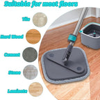 8 Pack Microfiber Mop Head Replacement, Compatible with True & Tidy SPIN-800 TrueClean Mop M16 Spin Mop，Square Microfiber Mop Pads Fit for Most Square Spin M16 Mop