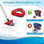 8-Pack Reusable Mop Head Replacement for O Cedar Easywring 1-Tank System, Microfiber Spin Mop Refills Compatible with Vileda 2-in-1 Turbo Triangle