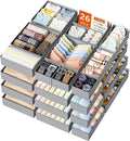 DIMJ Drawer Organizer Clothes Storage - 26 Pack Baby Dresser Organizer for Nursery, Foldable Closet Drawer Organizer Bins for Bedroom Organization, Fabric Storage Dividers for Socks, Underwears, Bras
