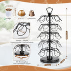 BLACKSMITH FAMILY K Cup Holders,K Cup Holder, K Cups Holder,K Cup Carousel, Coffee Pods Holder Storage Organizer Stand,No Assembly Required,Black (40 Pods Capacity Easy Assembly Glossy Black)
