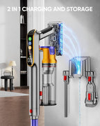 DIFFULL Cordless Vacuum Cleaner, 650W 55KPA 70Mins Vacuum Cleaners for Home, Stick Vacuum with 1.8L Cup, Anti-Tangle, 8-Stage Filter System, Green Light for Pet Hair, Carpet, Floor