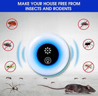 2025 Upgraded Electronic Mouse Repeller Ultrasonic Insect & Pest Indoor Repeller, Plug-in Control Device Repellent, Repellent Roach, Mouse, Bugs, Mosquito, Mice, Spider, Ant - Pest Control, 6 Packs
