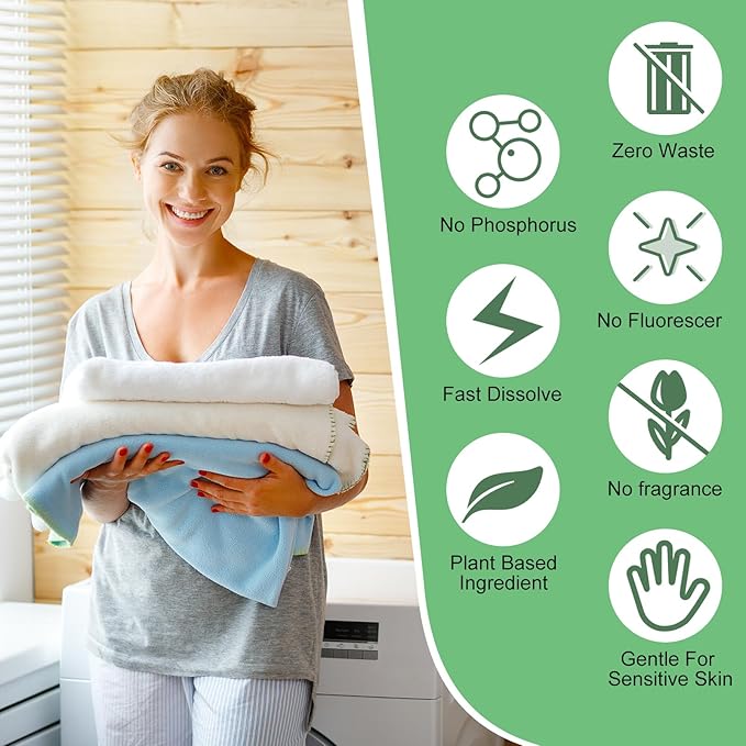 Loopeer 600 Loads Laundry Detergent Sheets Bulk No Leak Laundry Soap Sheets Anti Sensitive Liquidless Laundry Supplies Washing Strips for Home Dorm(Unscented)