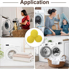 uxcell 4pcs Reusable Laundry Dryer Balls Vinyl Drying Balls for Reduce Wrinkles Static Fabric Softener Reduce Drying Time Save on Energy, Yellow