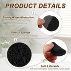 uxcell 20Pcs Cellulose Sponges, Round Kitchen Clean Sponges Non-Scratch Compressed Dish Scrubber for Kitchen Household Cookware Bathroom Cleaning & DIY, Black