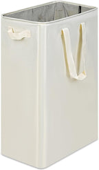 efluky Slim Laundry Basket, Narrow Laundry Hamper with Handles, Collapsible Dirty Clothes Hamper, Tall Laundry Bin for Laundry Room, Dorm and Bedroom, 19.8 Gallon (75L) Beige