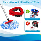 8-Pack Reusable Mop Head Replacement for O Cedar RinseClean 2-Tank System, Microfiber Spin Mop Refills Compatible with Vileda 2-in-1 Turbo Triangle