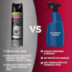 Weiman Stainless Steel Cleaner & Polish Streak-Free Shine - For Refrigerators, Oven, Dishwasher, Stove - 4 Pack Aerosol Spray with Microfiber Cloth Included