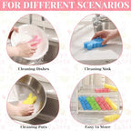 Tioncy 12 Pack Kitchen Sponges Bulk Dual Sided Scrubber Sponges Dishwashing Kitchen Cleaning Accessories for Household Supplies(Cute Easter Bunny,Pink, Green,Blue, Yellow)