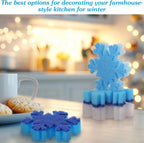 Tioncy 12 Pack Christmas Snowflake Sponges Bulk White Blue Dual Sided Scrubber Christmas Kitchen Sponges Dishwashing Non Scratch for Kitchen Accessories Dish Scouring