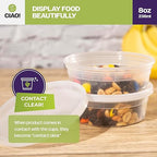 CIAO! 8OZ PP Injection Molded Soup-Deli Container with LLDPE Lid, Microwavable and BPA Free (240/240 combo pack)