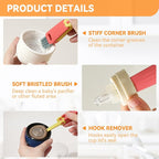 3 in 1 Cup Lid Gap Cleaning Brush Set, Multifunctional Bottle Clean-ing Brush, Cup Lid Gap Cleaner, Home Kitchen Crevice Cleaning Brush Tools (Blue)