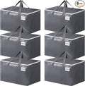 BlissTotes Large Moving Boxes and with Zippers & Handles Moving Supplies with lids, Heavy Duty Totes for Storage Bags for Space Saving, Fold Flat, Moving and Storing 125L, 6 Pack