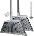 Broom, Outdoor Brooms for Sweeping Indoor, Adjustable 55" Pet Hair Removal Hevy Duty Broom for Floors Home Kitchen Garage Commercial Patio Industrial Snow (Pack of 2)