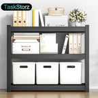 3-Tier Metal Storage Shelving Unit Black 16" D x 36" W x 36" H, Adjustable, 1800 lbs Capacity, Heavy Duty, Storage Organizer, for Garage, Home, Bathroom, Laundry, Storage Rack
