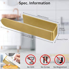2 Pack Gold Hand Towel Holder, Adhesive Towel Bars Wall Mounted, 8 Inch Square Hand Towel Racks Stick on Wall for Bathroom Kitchen
