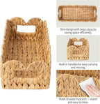 Coeusy 2 Pack Toilet Baskets,Scalloped Edge Wicker Basket for Toilet Paper Storage,Small Baskets for Bathroom,Living Room,Countertop, Shelves,Both Organizer&Decor,Natural Water Hyacinth