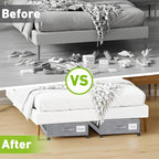 Molutsody Under Bed Storage with Wheels, 4-Pack Underbed Storage Containers with Clear Lids, Under Bed Shoe Storage Organizer, Rolling Under Bed Storage for Clothes Shoes Blankets (Grey)