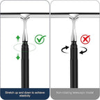 12-51’’ Telescopic Window Squeegee for High Windows, 2-in-1 Window Cleaning Kit with Extra Silicone Blade & Hook, Professional Squeegee for Shower Glass Doors (Window Squeegee Set)