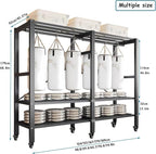 75in Heavy Duty Portable Closet with Cover 1200Ibs Foldable Covered Clothes Rack for Hanging Armoire Wardrobe Closet System Freestanding Coat Storage Garment Racks (190cm/74.8in（black）)