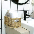 HOONEX Wicker Baskets for Storage, Seagrass Baskets with Dual Handles, Woven Baskets for Shelves, Set of 2, Natural
