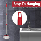 Qulable Spin Mop Replacement Handle - 4-Section 30" to 58" Mop Handle Replacement Stick Compatible with O-Ceda Spin Mop, EasyWring Mop Handle for Floor Cleaning(Mop Head&Base not Include) (Red)