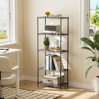Golpart 5 Tier Adjustable Storage Shelves Heavy Duty Metal Utility Shelf 500LBS Capacity Wire Shelving Unit Organizer Rack for Home Kitchen Office Bathroom Pantry Room 12" D x 22" W x 59" H Black