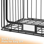 3-Pack Hanging Laundry Organizer, Stackable Wire Shelf Storage with Label Cards, Foldable Metal Baskets with 360 Rotating Hooks, Space-Saving for Laundry Room, Closet & Pantry, 11"15" Large, Black