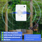 Bat Deterrent Devices,Bat Deterrent for Attic,Rechargeable Bats Keep Away,Porch & House | Bats Removal Do It Yourself for Indoor & Outdoor | Friendly to Human & Pet (4, White)