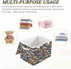 senya Large Storage Bins with Linen Collapsible Foldable Storage Cubes Fabric Closet Organizer Containers box with Flip-Top Lid for Home Bedroom Office 16.7 x 12.6 x 11.8in (Racing Car)